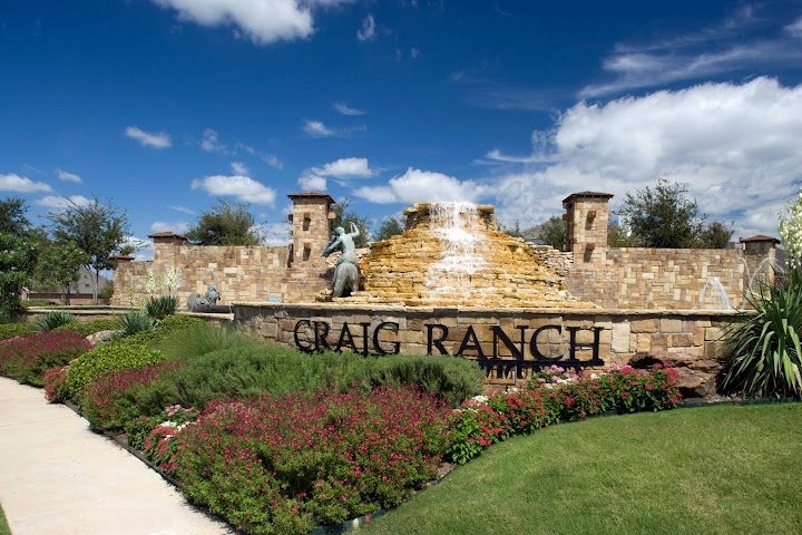 Craig Ranch community entrance with fountain