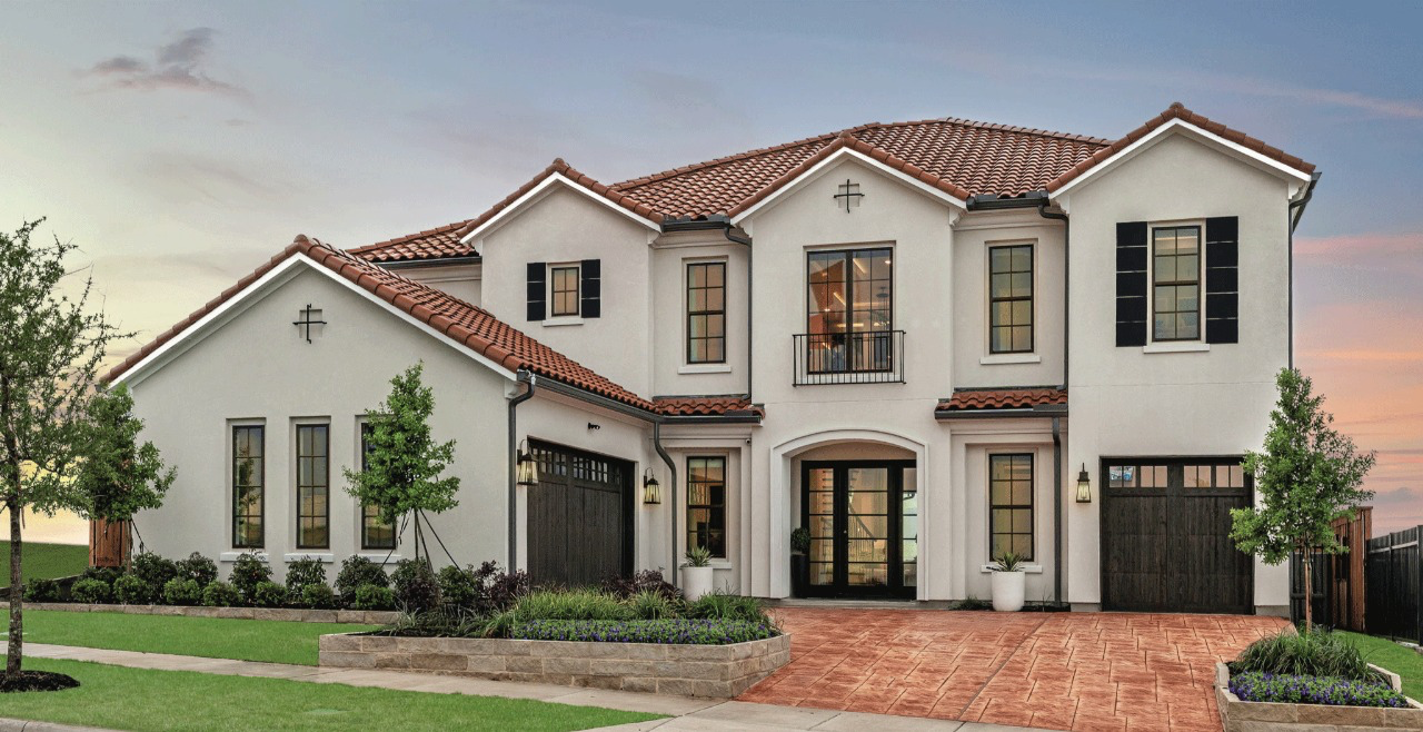 The Fields luxury home exterior at sunset