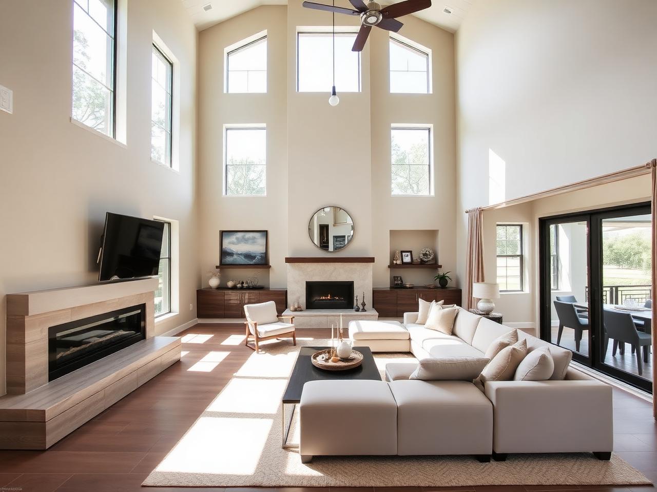 Living room photographed for a North Dallas listing