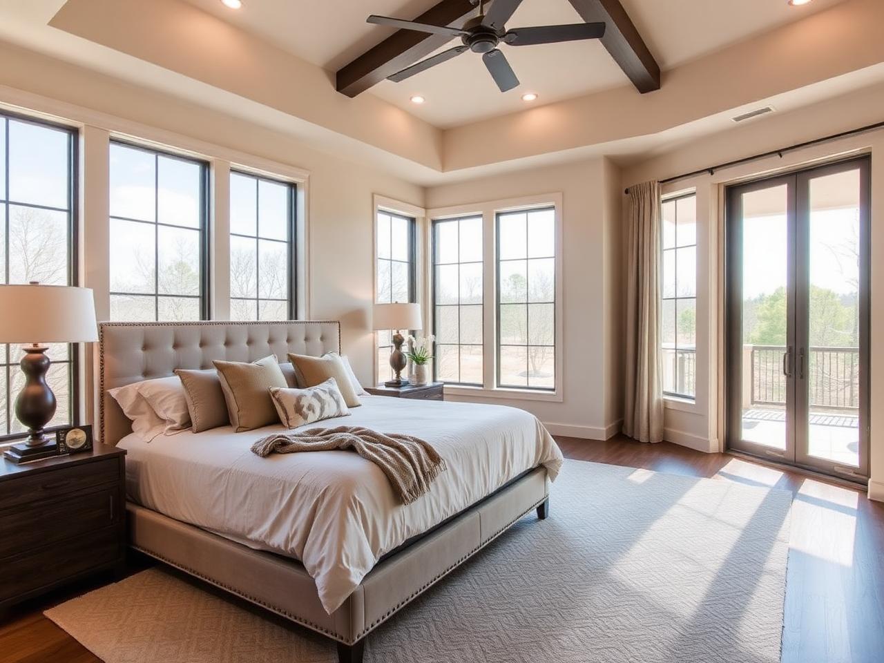 Primary bedroom photographed for a North Dallas listing