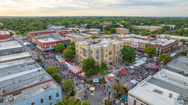 Aerial view of historic downtown McKinney