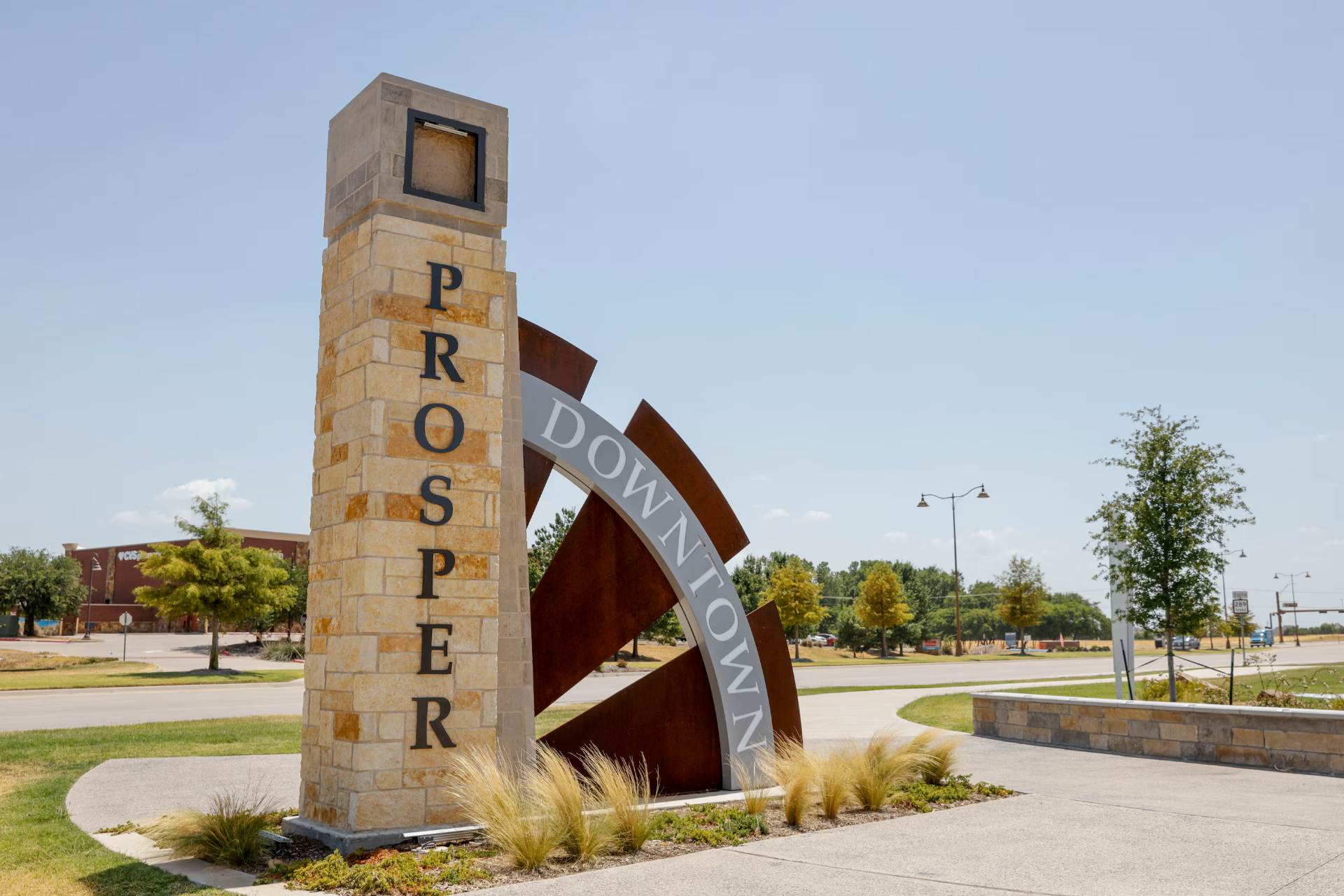 Downtown Prosper welcome sign